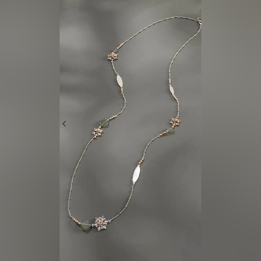 J.jill frosted snowflake station necklace